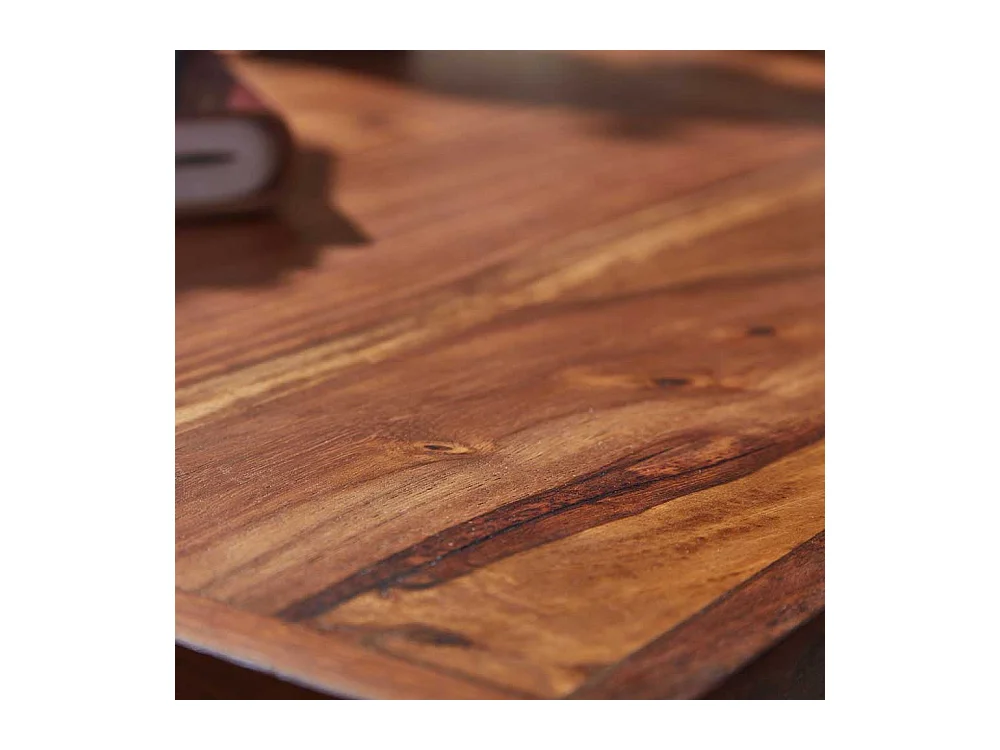 Schreibtisch mit einer Schublade Sheesham Massivholz und Metall