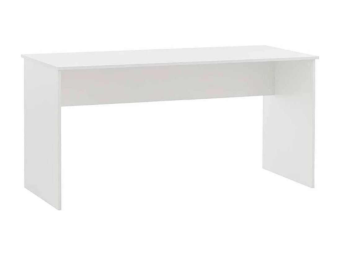 Schlichter Schreibtisch in Weiß melaminbeschichtet Made in Germany