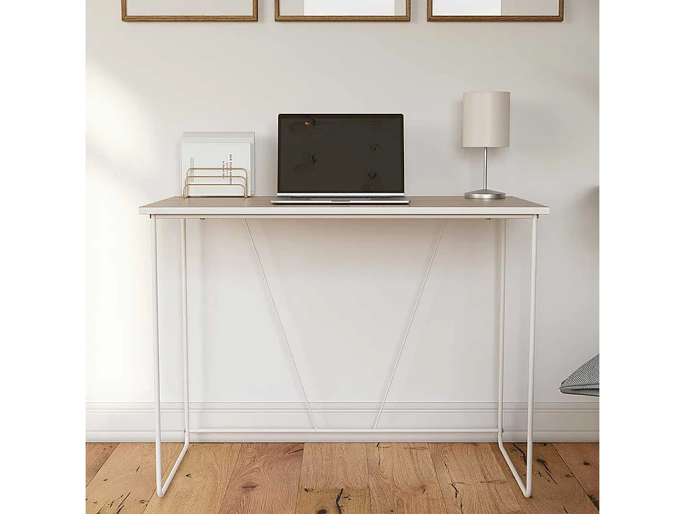 Skandi Design Schreibtisch mit Bügelgestell Metall