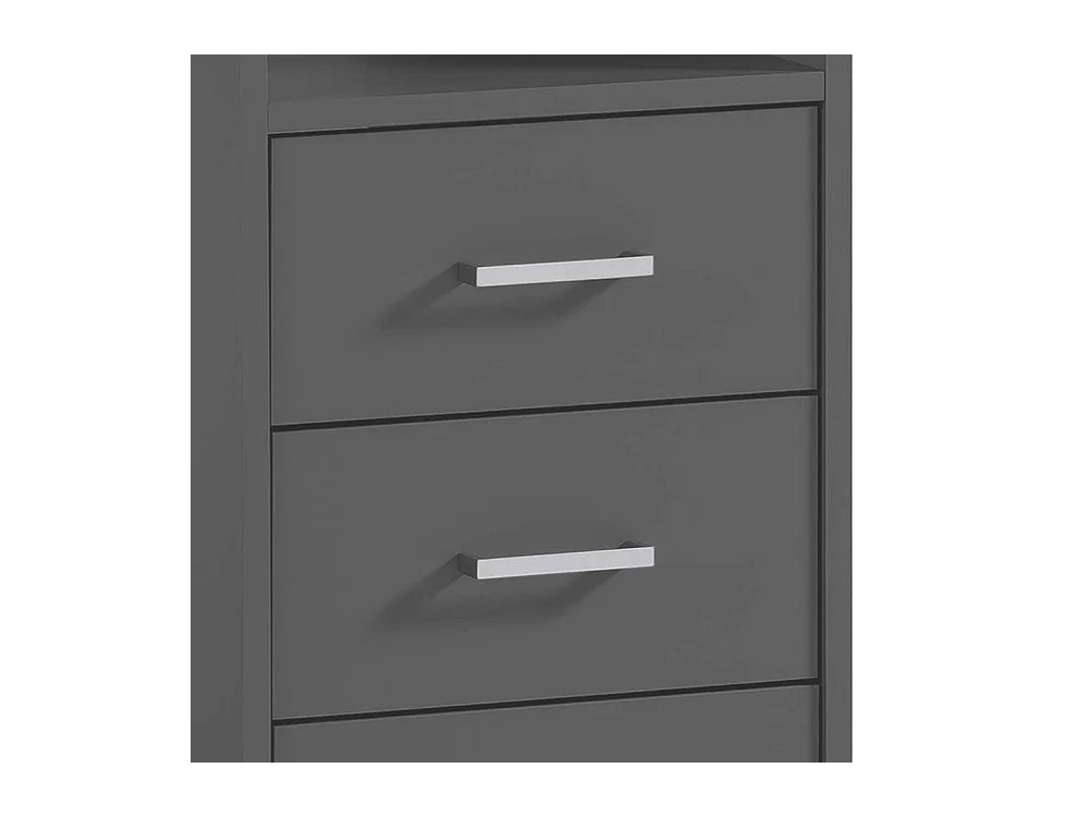 Schreibtisch Computertisch in Anthrazit mit Metallauszug