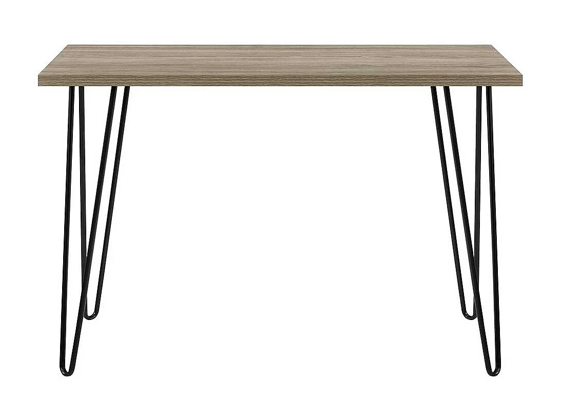 Retro Design Laptopschreibtisch in Eichefarben und Schwarz 74 cm hoch