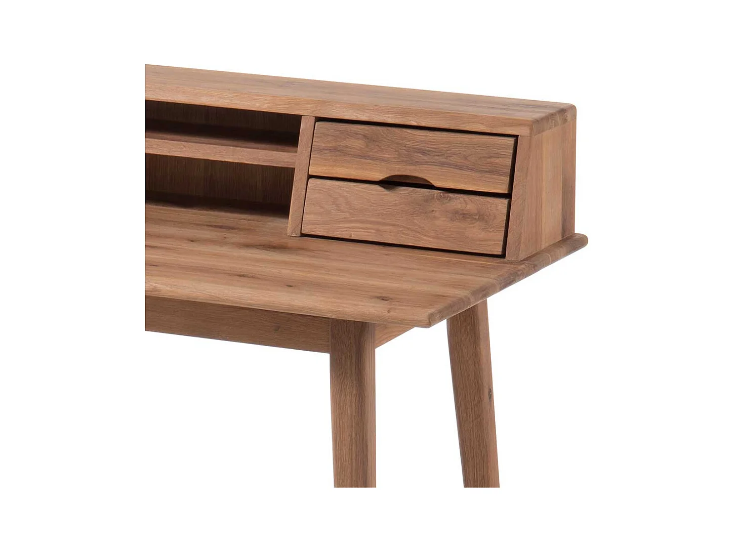 Holz Schreibtisch aus Asteiche Massivholz Aufsatz