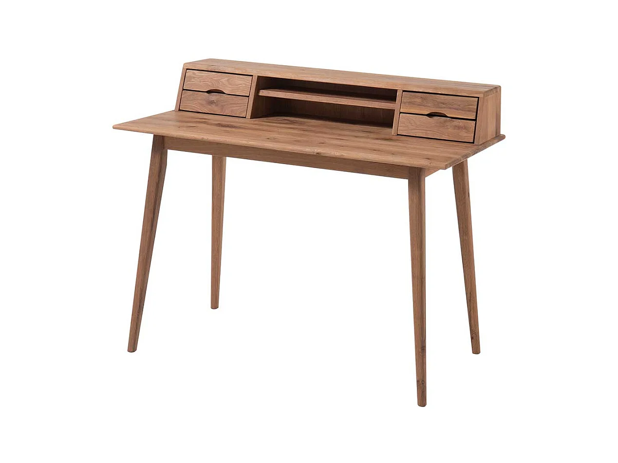 Holz Schreibtisch aus Asteiche Massivholz Aufsatz