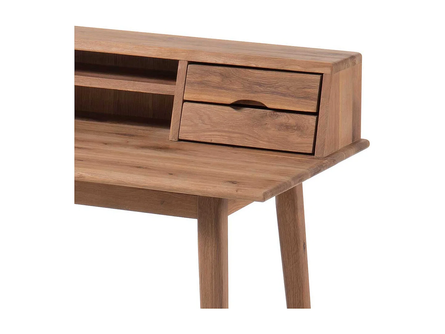 Holz Schreibtisch aus Asteiche Massivholz Aufsatz