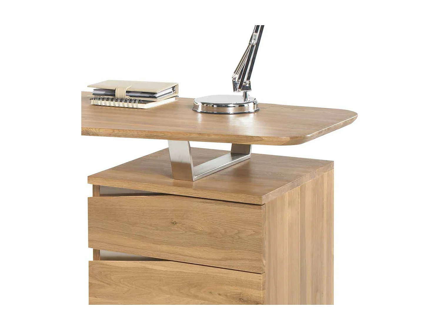 Computer Schreibtisch aus Eiche geölt abgerundet