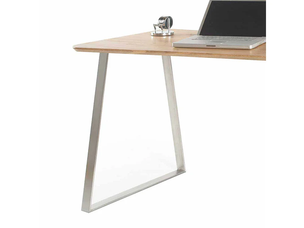 Computer Schreibtisch aus Eiche geölt abgerundet