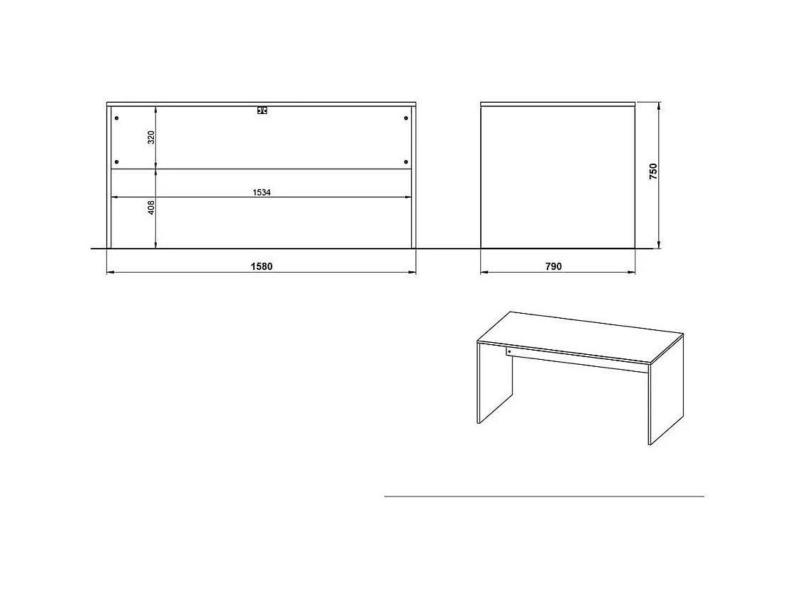 Büroschreibtisch mit Knieraumblende Made in Germany