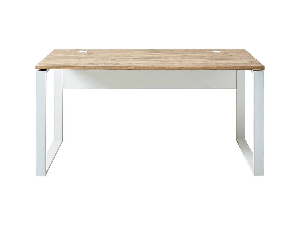 Büroschreibtisch in Weiß und Wildeiche Dekor Made in Germany
