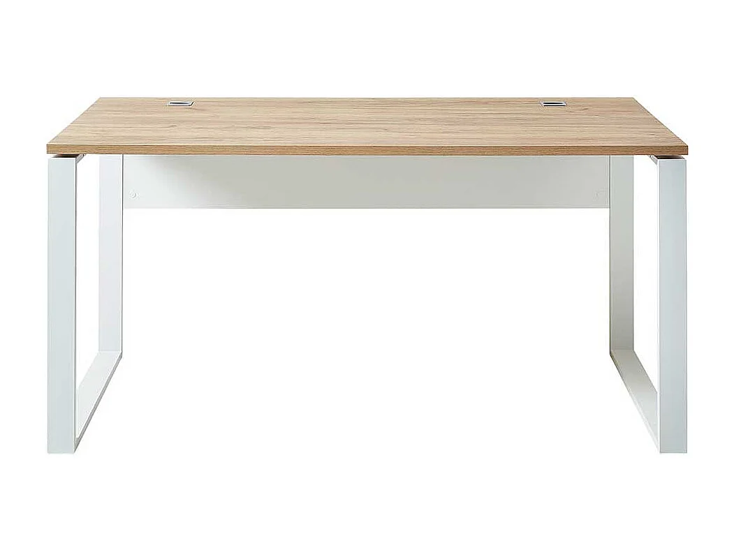 Büroschreibtisch in Weiß und Wildeiche Dekor Made in Germany