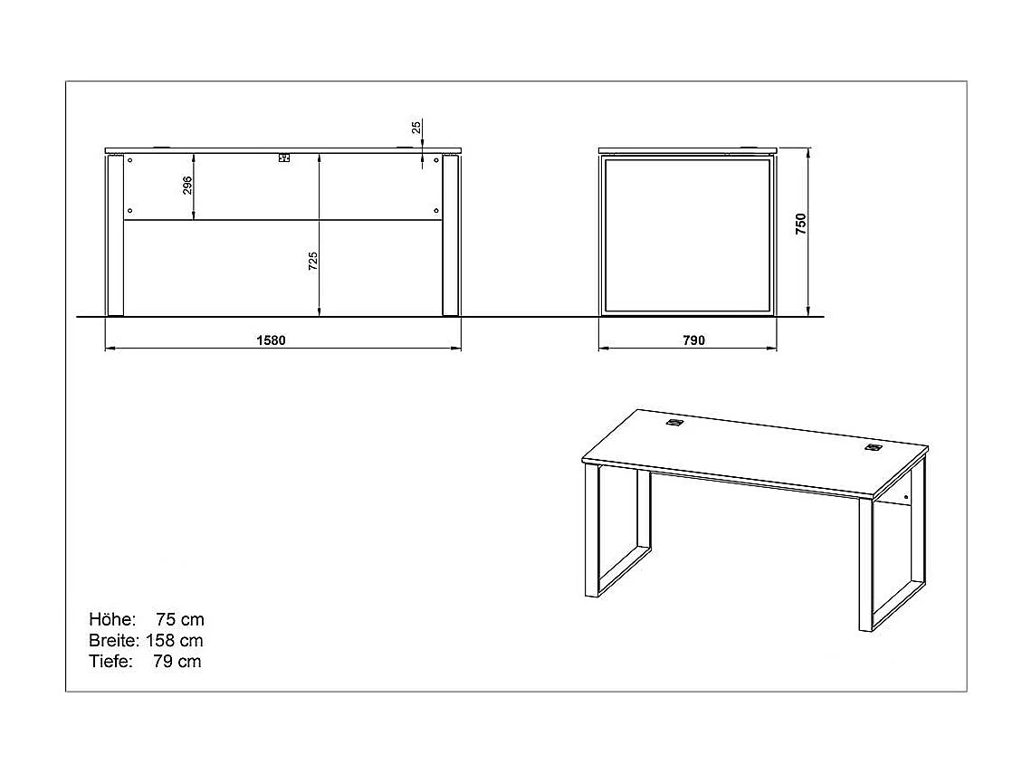 Büroschreibtisch in Weiß und Wildeiche Dekor Made in Germany