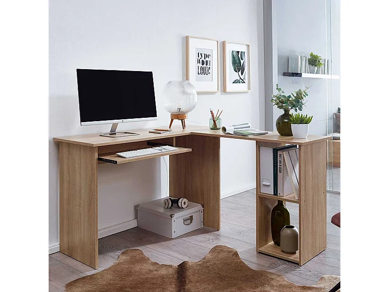 Eckbürotisch in Sonoma Eiche Holzoptik 120x140 cm