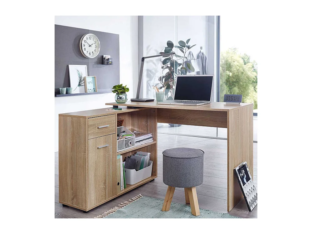 Büroschreibtisch in Sonoma Eiche Seitenregal