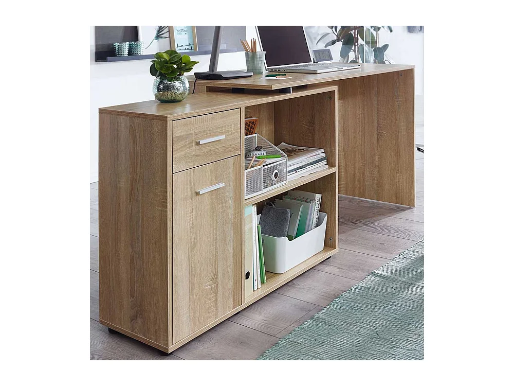 Büroschreibtisch in Sonoma Eiche Seitenregal