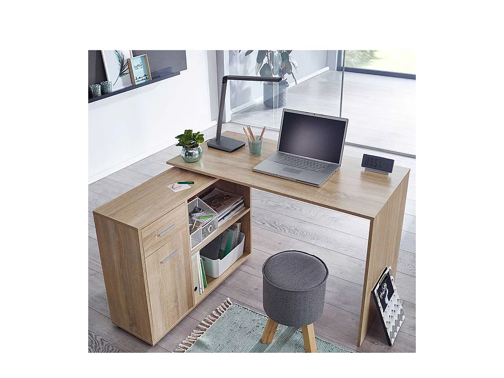 Büroschreibtisch in Sonoma Eiche Seitenregal