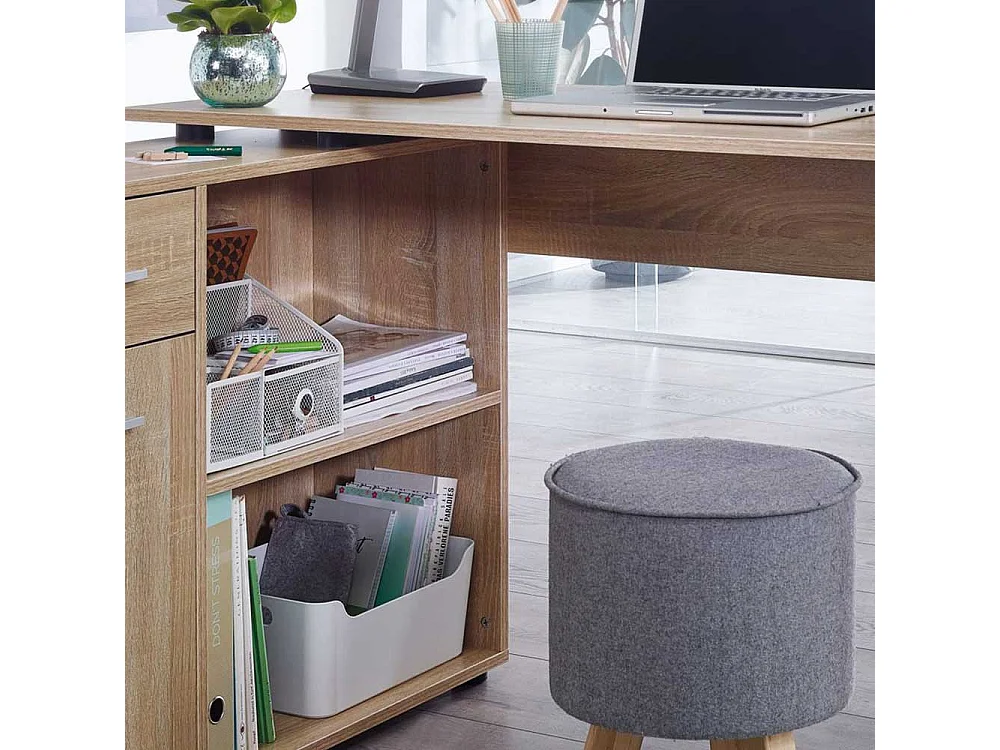 Büroschreibtisch in Sonoma Eiche Seitenregal