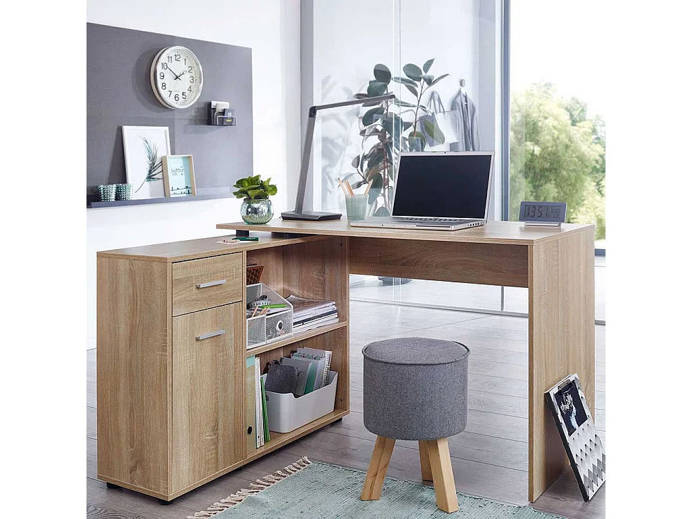 Büroschreibtisch in Sonoma Eiche Seitenregal