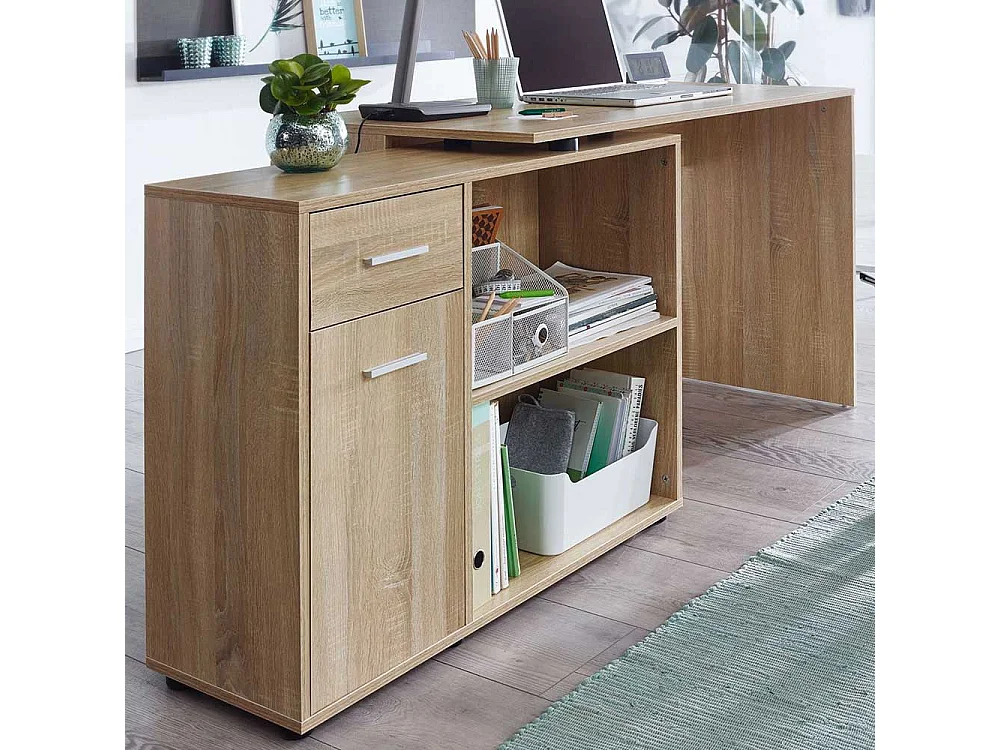 Büroschreibtisch in Sonoma Eiche Seitenregal