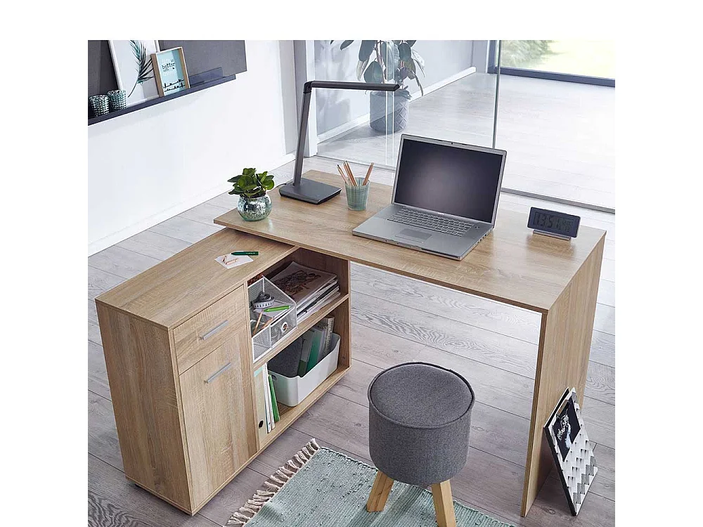 Büroschreibtisch in Sonoma Eiche Seitenregal