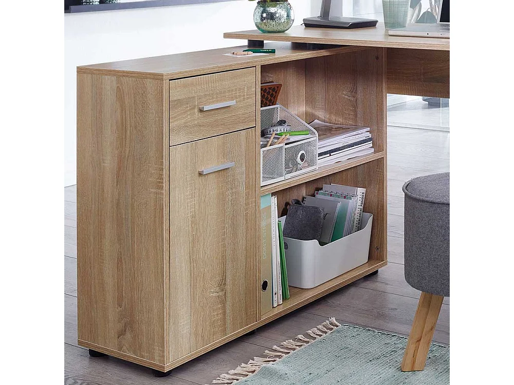 Büroschreibtisch in Sonoma Eiche Seitenregal
