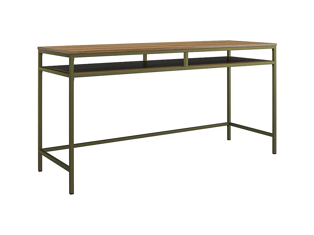 Metallgestell Schreibtisch in Walnussfarben und Oliv Industry und Loft Stil