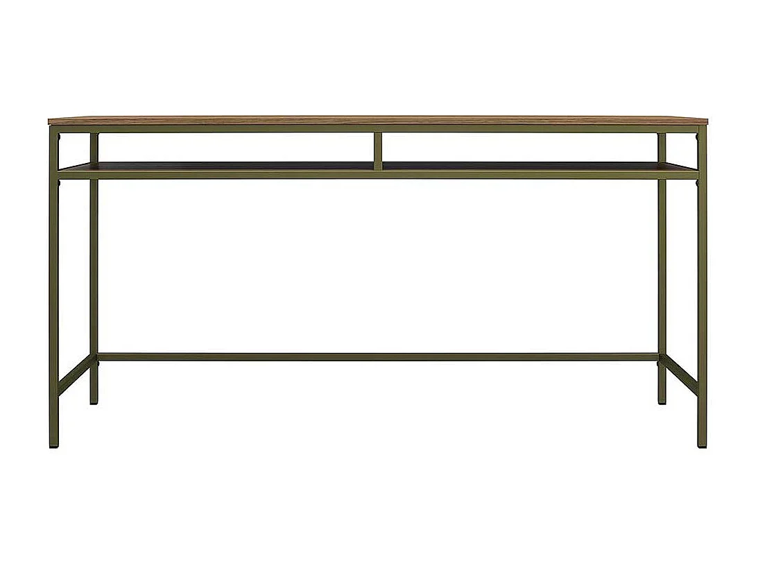 Metallgestell Schreibtisch in Walnussfarben und Oliv Industry und Loft Stil