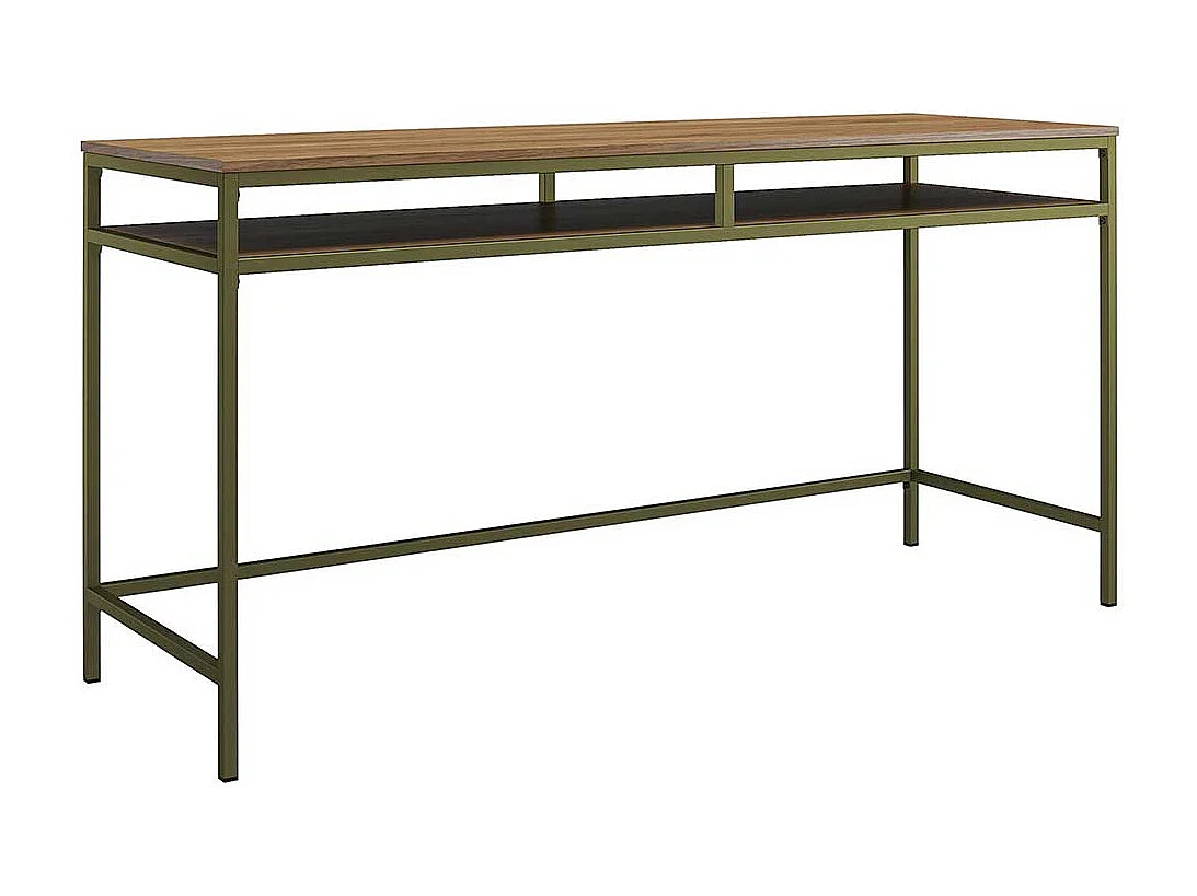 Metallgestell Schreibtisch in Walnussfarben und Oliv Industry und Loft Stil