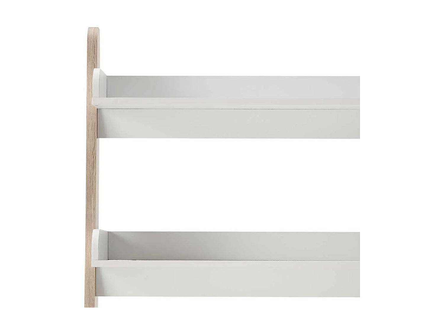 Skandi Schreibtisch in Weiß und Eiche San Remo Staufach