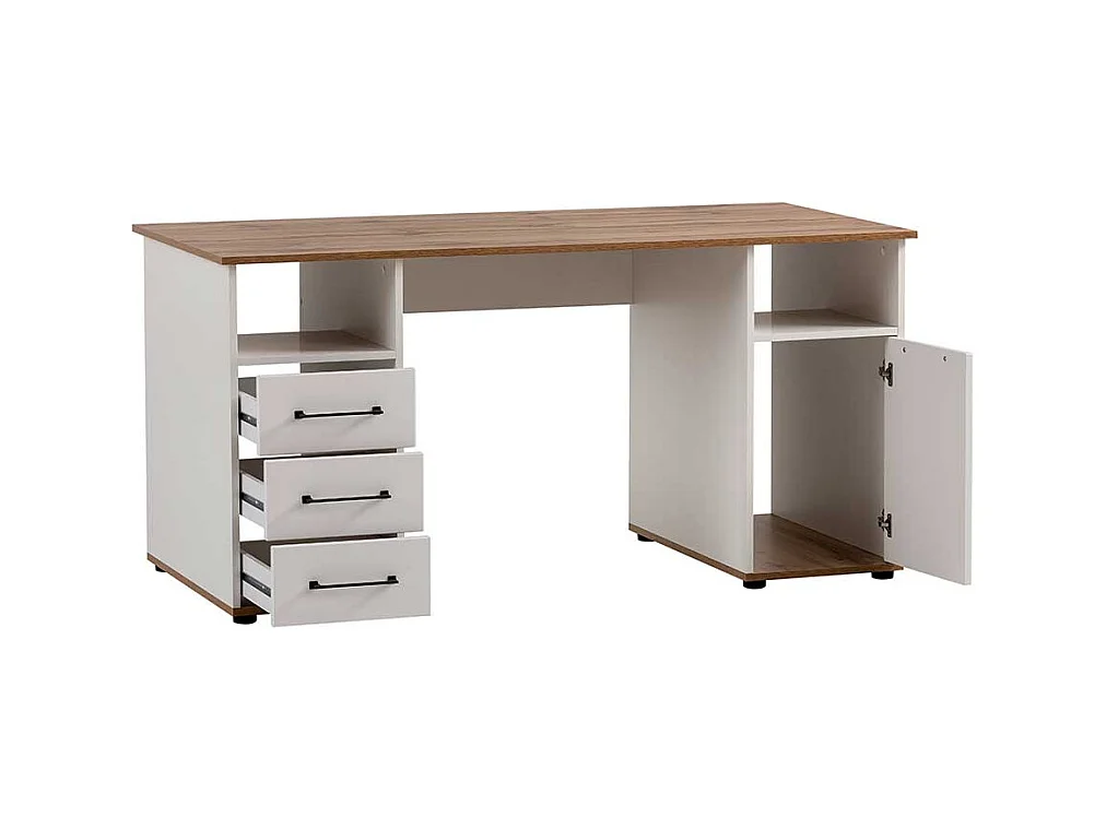 Schreibtisch Bürotisch mit drei Schubladen und Tür