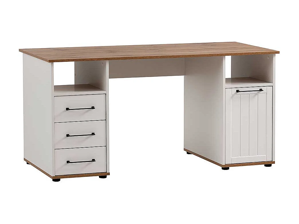 Schreibtisch Bürotisch mit drei Schubladen und Tür