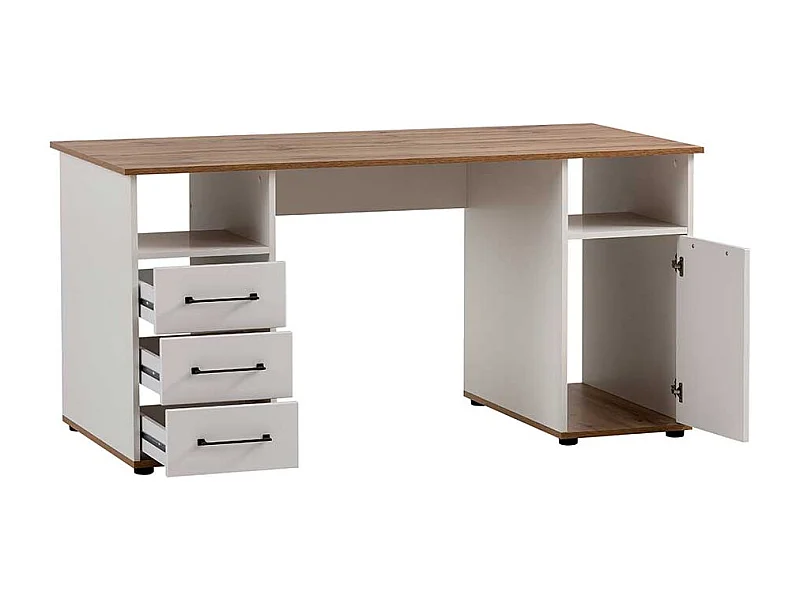 Schreibtisch Bürotisch mit drei Schubladen und Tür