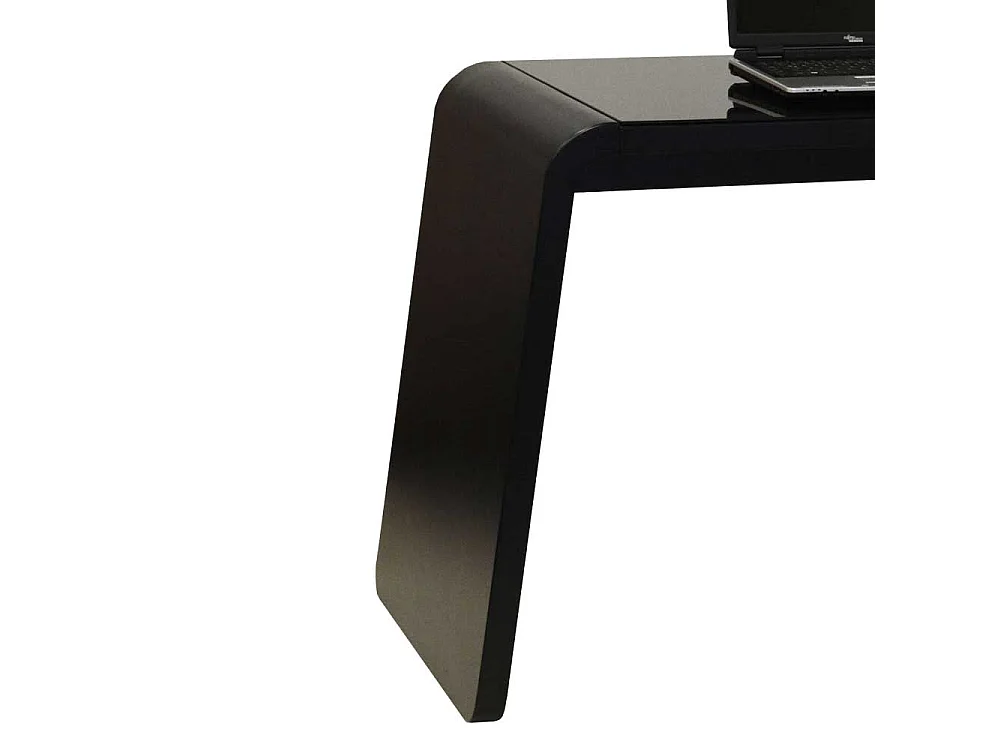 Eckschreibtisch in Schwarz mit Glas
