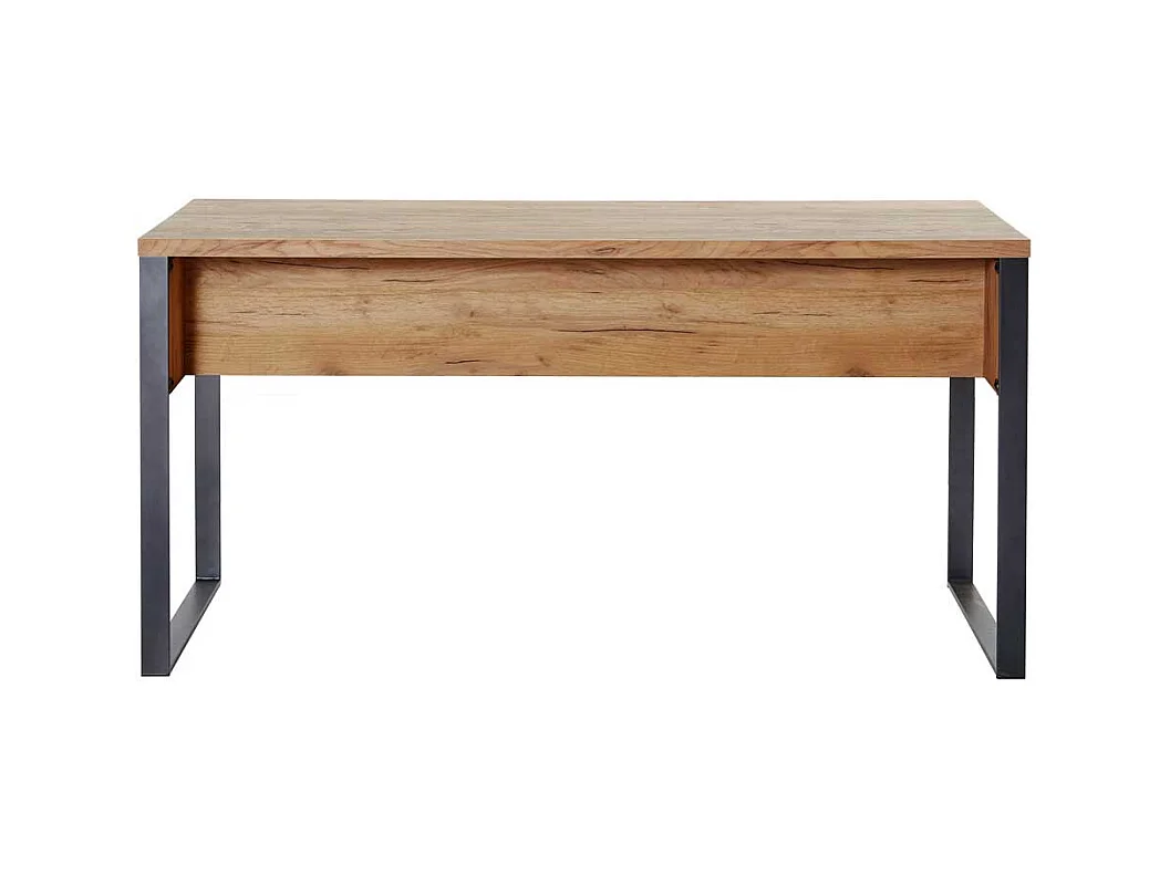 Büroschreibtisch in Eichefarben und Schwarz 60 cm tief