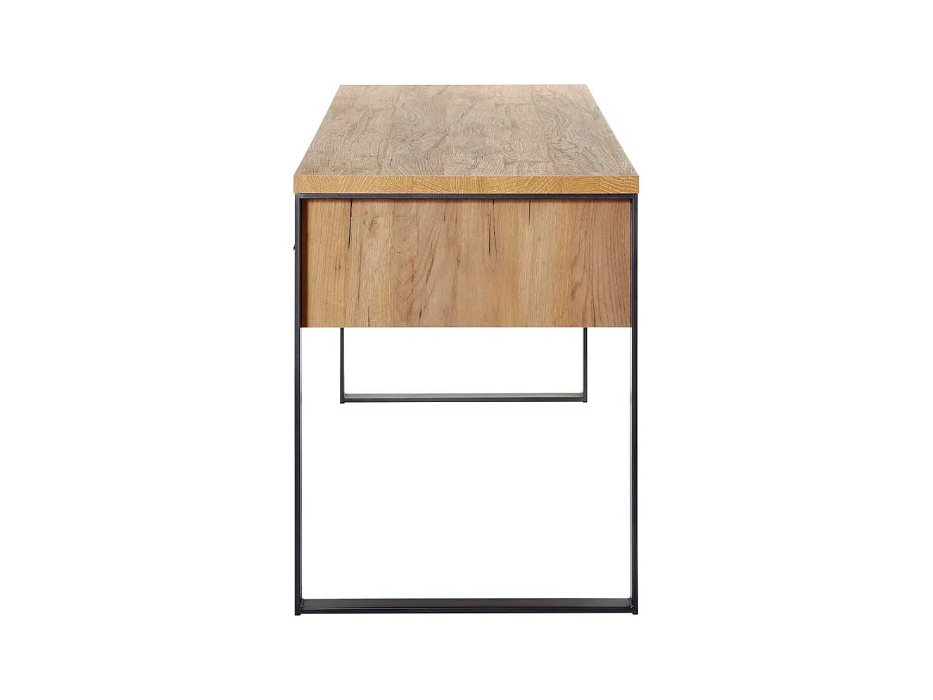 Büroschreibtisch in Eichefarben und Schwarz 60 cm tief