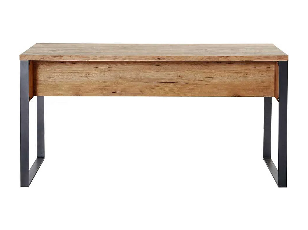 Büroschreibtisch in Eichefarben und Schwarz 60 cm tief