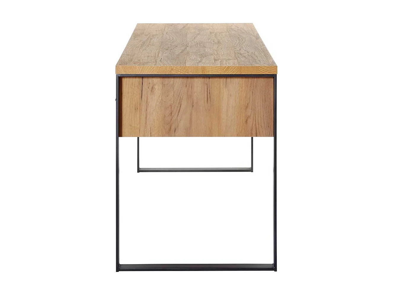 Büroschreibtisch in Eichefarben und Schwarz 60 cm tief