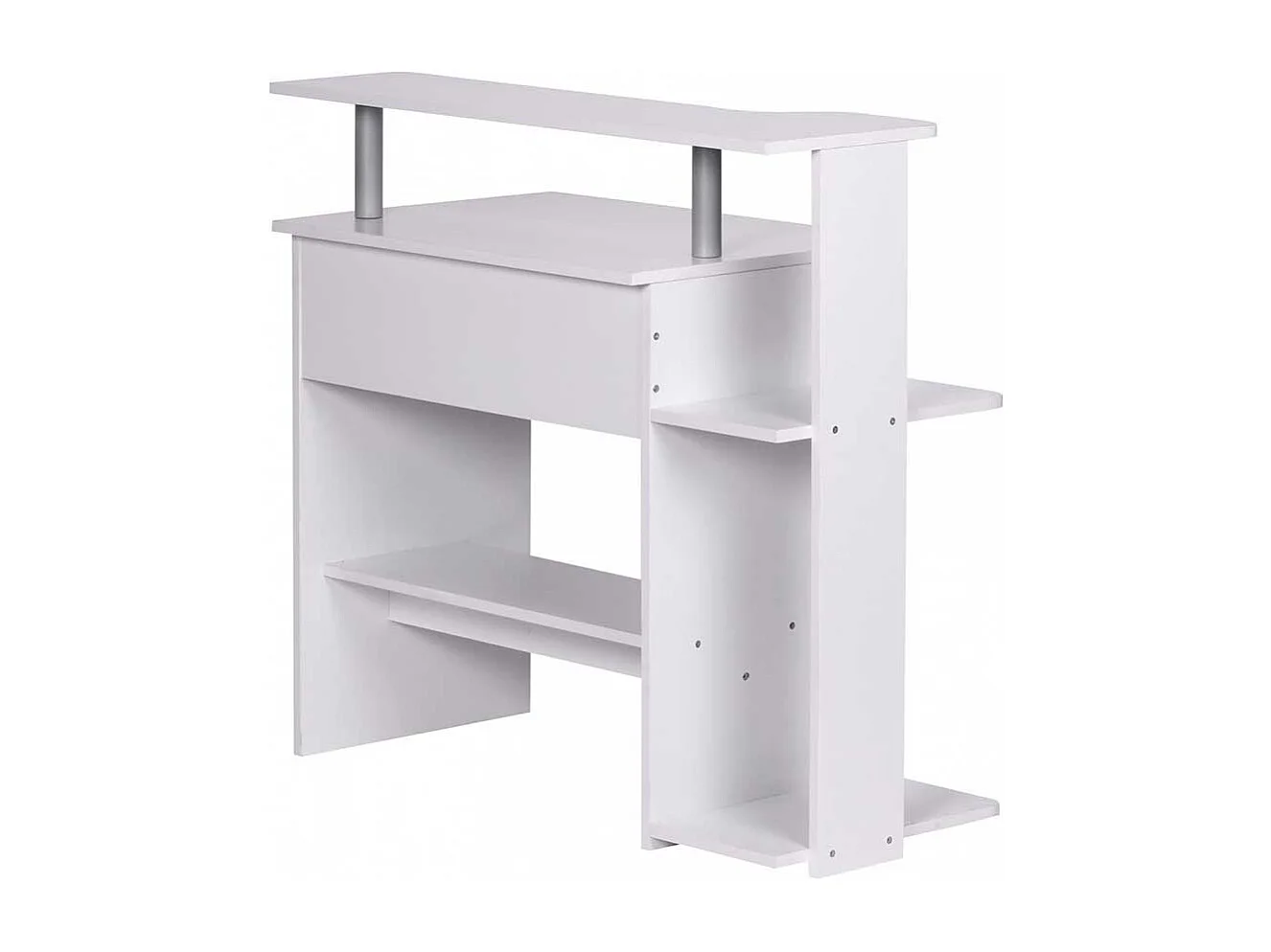 Homeoffice Schreibtisch in Weiß Tastaturauszug
