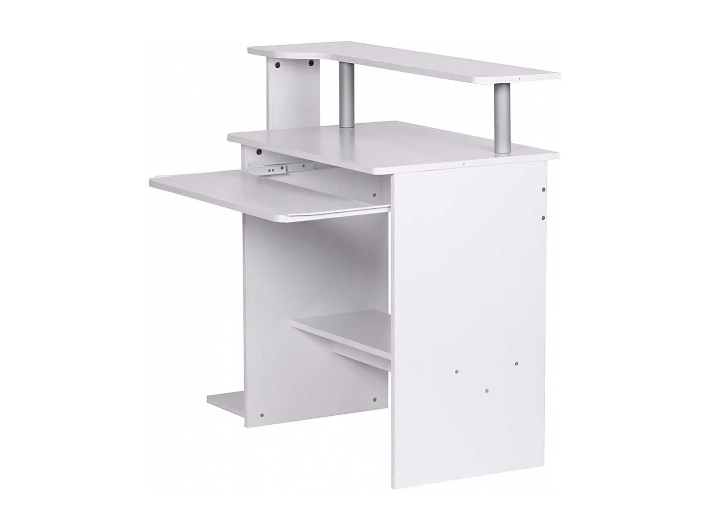 Homeoffice Schreibtisch in Weiß Tastaturauszug