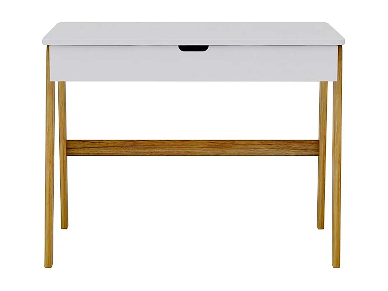 Jugendschreibtisch in Weiß Pinie teilmassiv Skandi Design