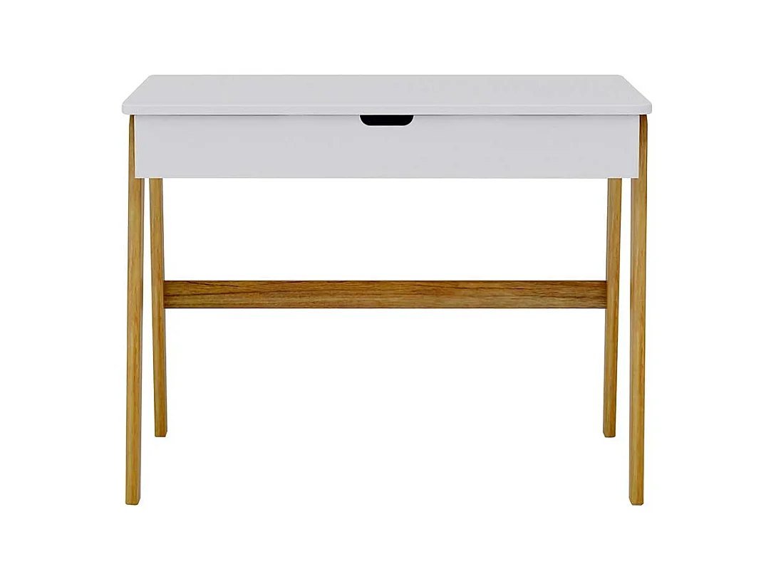 Jugendschreibtisch in Weiß Pinie teilmassiv Skandi Design