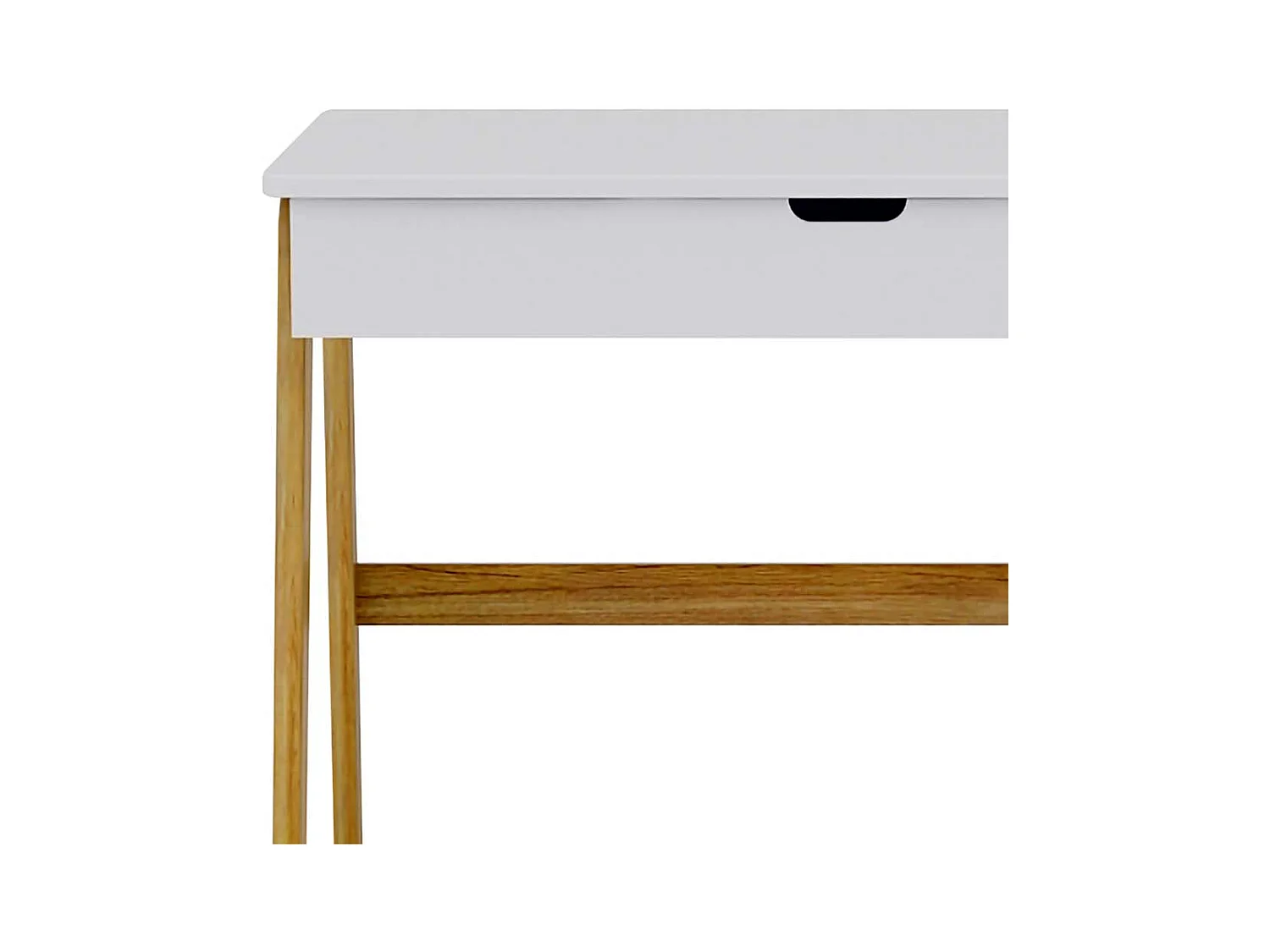 Jugendschreibtisch in Weiß Pinie teilmassiv Skandi Design