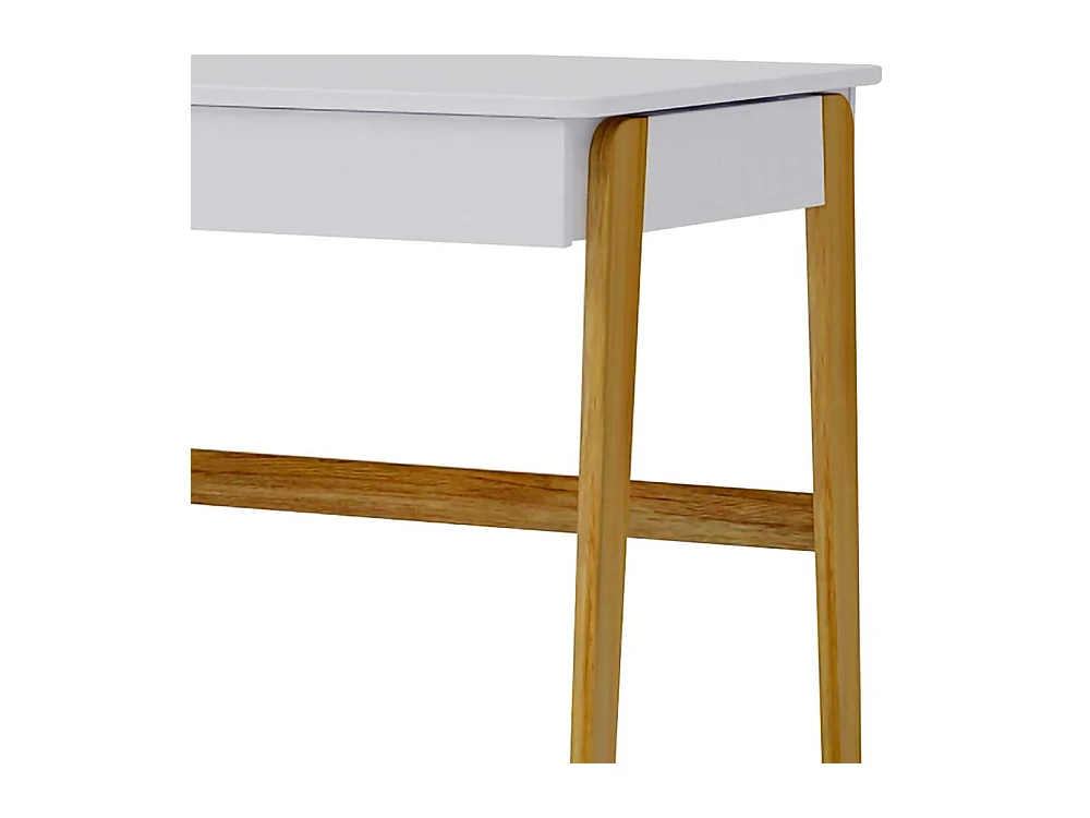 Jugendschreibtisch in Weiß Pinie teilmassiv Skandi Design