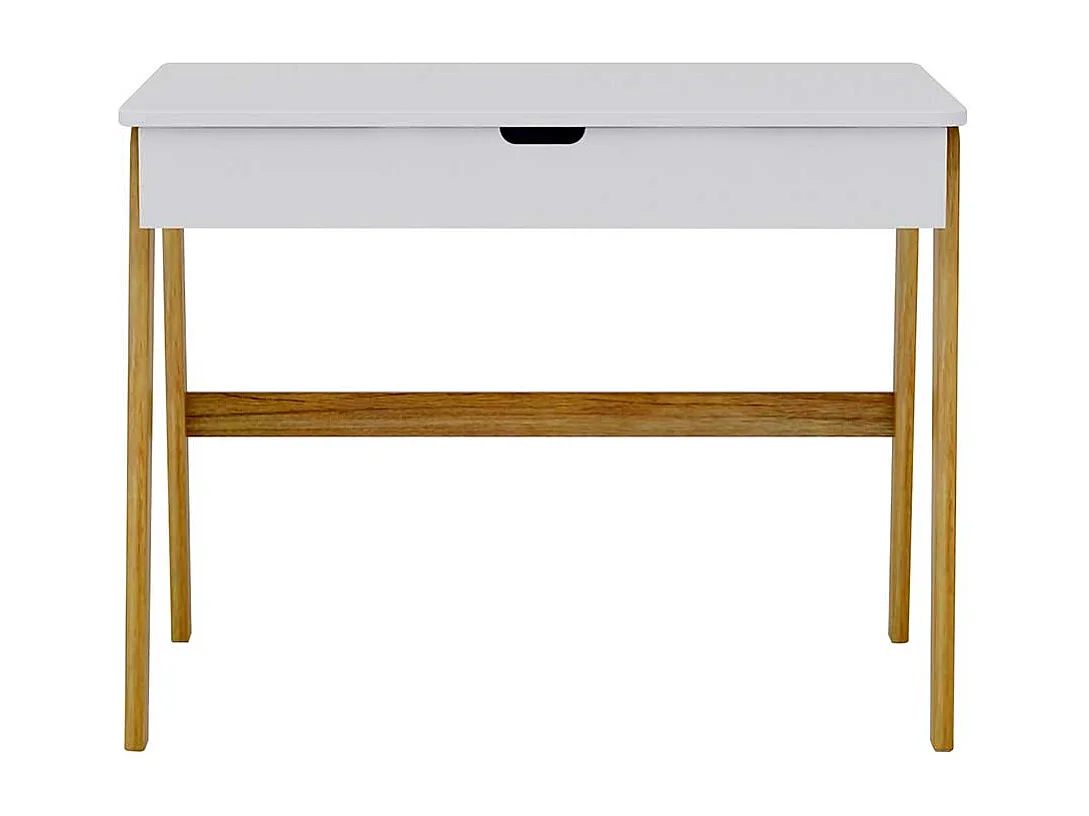 Jugendschreibtisch in Weiß Pinie teilmassiv Skandi Design