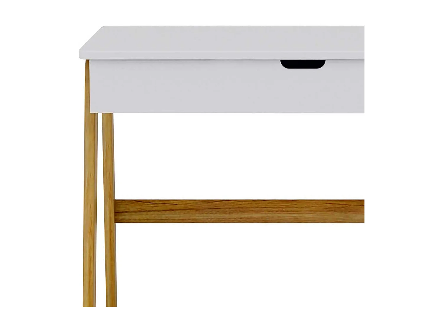 Jugendschreibtisch in Weiß Pinie teilmassiv Skandi Design