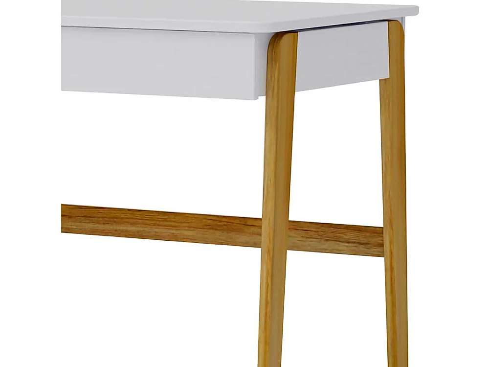 Jugendschreibtisch in Weiß Pinie teilmassiv Skandi Design