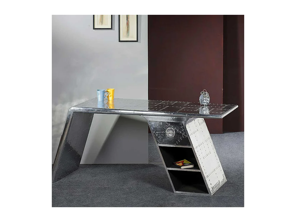 Bürotisch in Silber modern