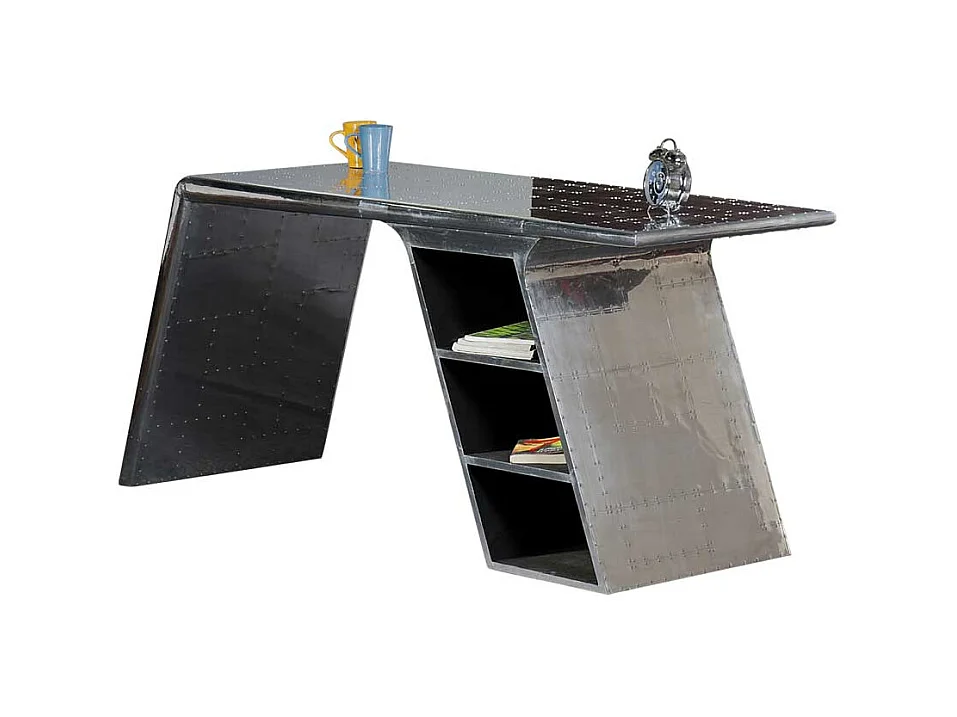 Bürotisch in Silber modern