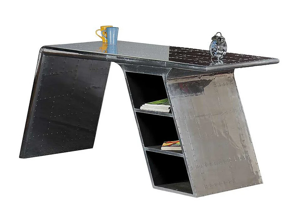 Bürotisch in Silber modern