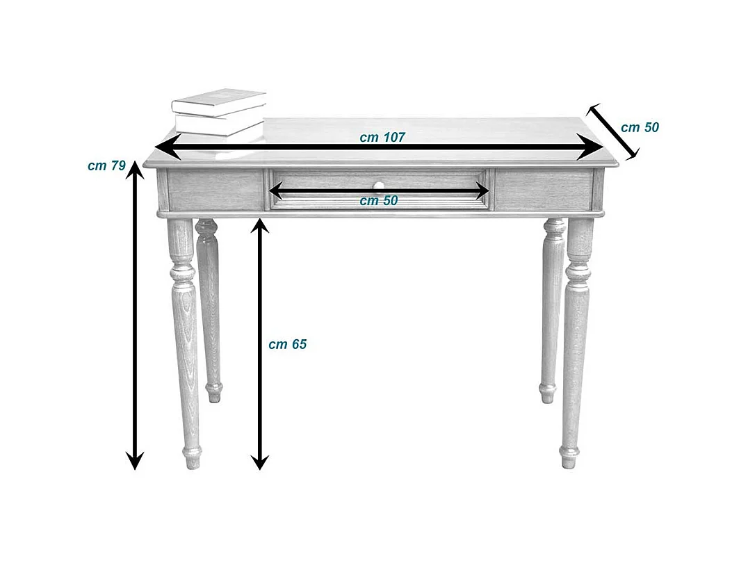 Schreibtisch mit Schublade in Nussbaumfarben klassischen Stil