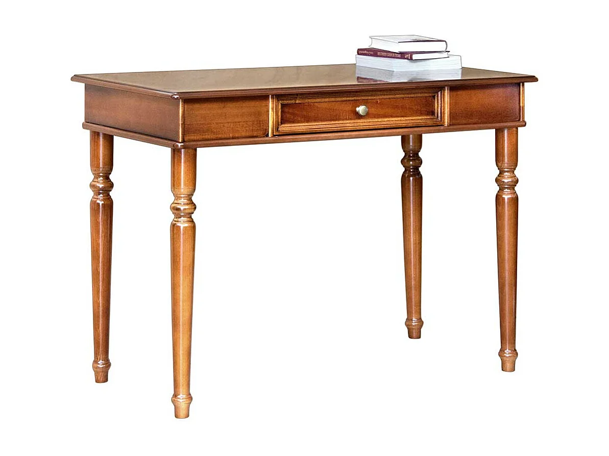 Schreibtisch mit Schublade in Nussbaumfarben klassischen Stil