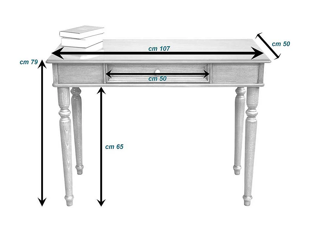 Schreibtisch mit Schublade in Nussbaumfarben klassischen Stil